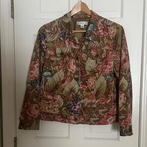 Coldwater Creek Multicolor Floral Utility Jacket